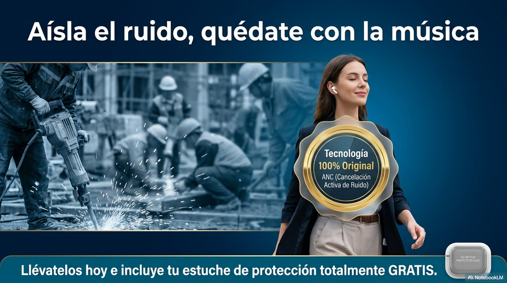 Nuevos AirPods Pro 3 (Modelo 2025) con Cancelación de Ruido + Estuche de Protección GRATIS